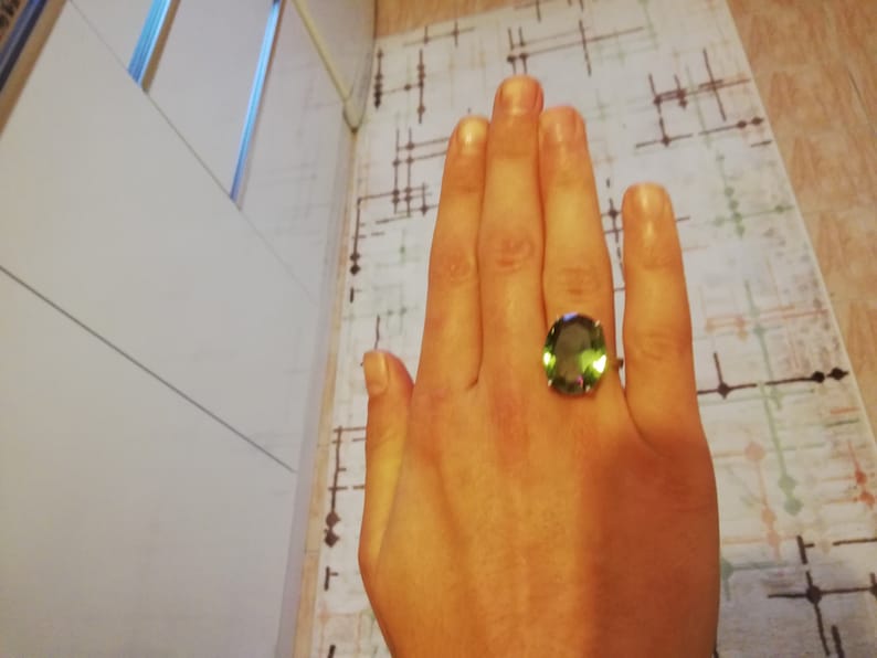 Handmade Sultanit Big Ring,925 Sterling Silver, Color Changing,turkish