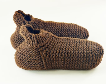 Men's Knitted Slipper Socks. Hand knit slipper socks. Warm & Cozy House Socks. Indoor socks. Present for Him.