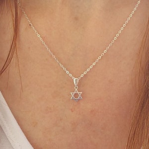 Sterling Silver Star Of David Necklace, Support Israel Jewelry, Jewish Gift, Star Of David Jewelry, Magen David Necklace
