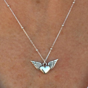 Guardian Angel Wings Necklace, Sterling Silver Wings Necklace, Protection Necklace, Angel Necklace, Necklaces for women, Handmade Jewelry