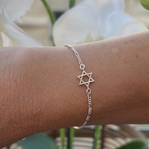 Sterling Silver Star of David Bracelet/ Jewish Bracelet/ Jewish Jewelry/ Jewish Gifts/ Magen David Bracelet/Made In Israel/ Support Israel