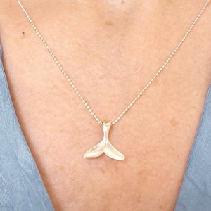 Silver Whale Tail Necklace, Whale Fluke Necklace, 925 Sterling Silver Whale Tail Pendant Necklace, Minimalist Whale Fluke Jewelry