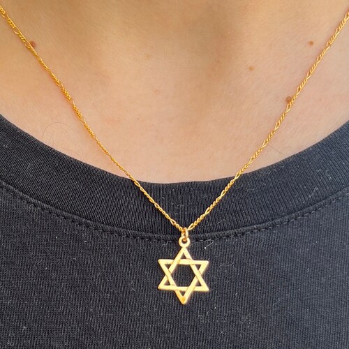 Gold Jewish Star Necklacestar of David Necklacejewish Etsy