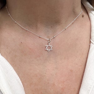 Sterling Silver Magen David Necklace, Silver Star Of David Necklace, Jewish Gifts For Women, Jewish Star Necklace, Gift For Toddler