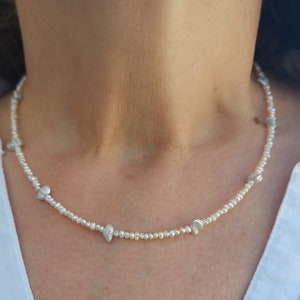 Real Pearl Necklace, Pearl Choker, Freshwater Pearl Necklace, Wedding Necklace, Wedding Jewelry,  Bridal Jewelry, Handmade Necklace