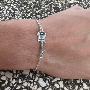 Music Lover Gift, Bracelet For Men, Guitar Gifts, Guitarist Gift, Music Gift, Silver Bracelet, Music Teacher Gift