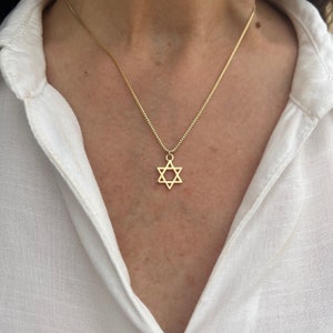 Star Of David Necklace, Gold Star Of David Necklace, Jewish Star Necklace, Magen David Necklace, Hannukah Gifts, Jewish Jewelry
