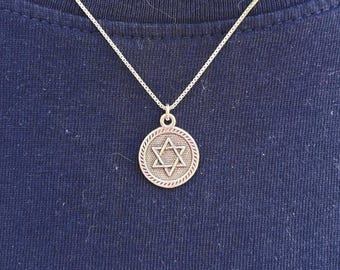 Sterling Silver Star of David Necklace, Jewish Jewelry, Jewish Star Necklace, Necklace For Men, Hebrew Necklace, Jewish Gifts