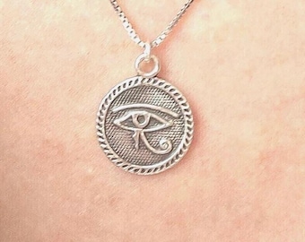 Eye of Horus Necklace, Eye of Ra Necklace, Protection Amulet, Spiritual Jewelry, Egyptian Jewelry, Yoga Jewelry