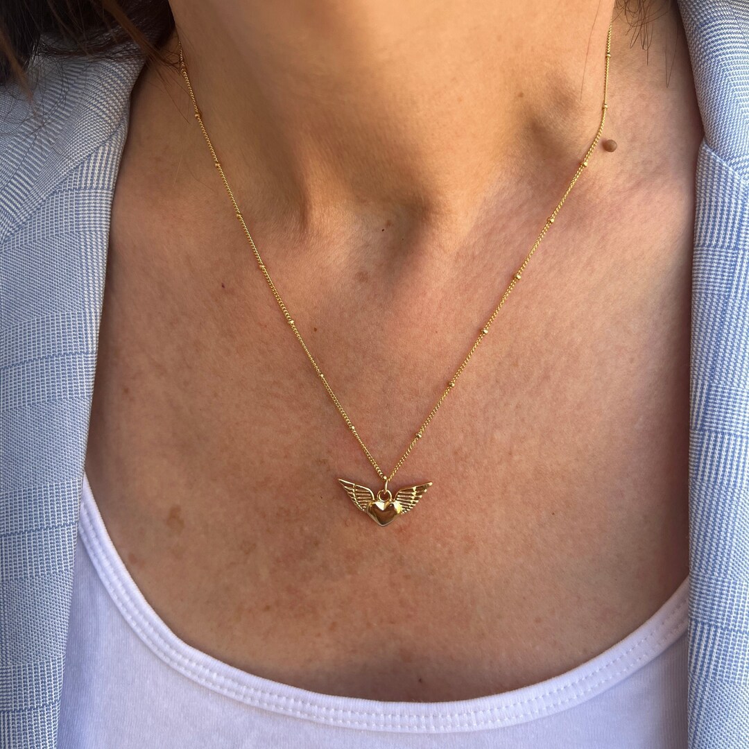 Memorial Necklace for Loss Memorial Jewelry Gold Guardian Etsy