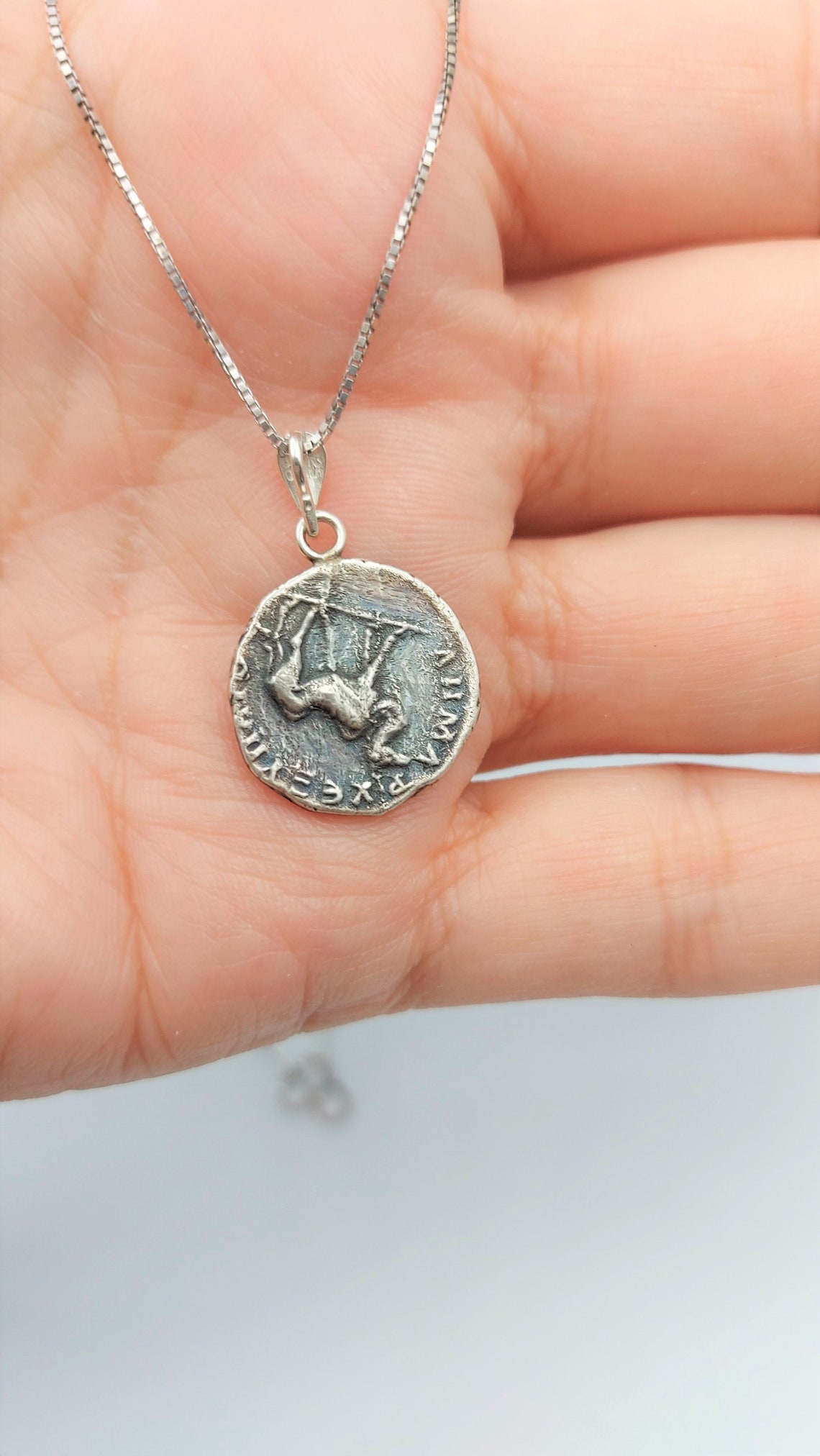 Silver Coin Necklace Medallion Necklace Necklaces for Women Etsy