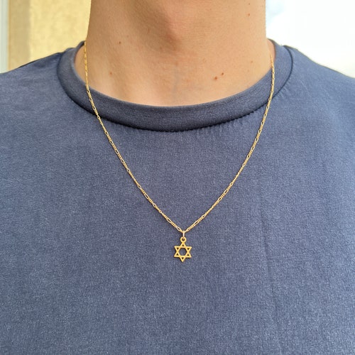 Gold Magen David Necklace Star of David 