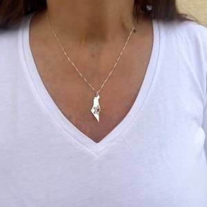 Collier étoile de David, collier carte d'Israël, cadeaux juifs, bijoux juifs, collier juif, bijoux juifs, collier hébreu