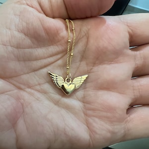 Heart Necklace With Wings, Angel Wings Necklace, Guardian Angel Necklace, Gift For Girlfriend, Gift For Best Friend