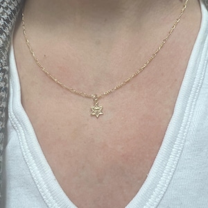 Gold Chai Necklace, Jewish Jewelry, Star Of David Necklace, Jewish Gifts, Magen David Necklace, Judaica Jewelry, Bat Mitzvah Gifts