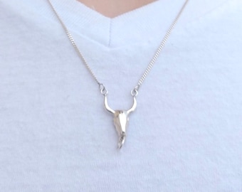 Collana Uomo Con Testa Di Toro E Occhi Rossi PikaLF – Ciondolo Vikingo In Lega Vintage – Catena 50 Cm