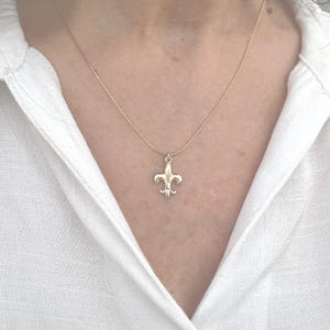 Collar de lirio, collar de flor de lis, joyería de flor de lis, collar de capas de oro, collar con colgante de flor de lis, collar unisex