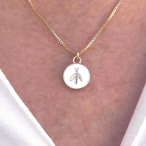Biene Halskette, Biene Charm, Biene Geschenk, Bienen Schmuck, Biene Anhänger, Gold Biene Halskette Emaille, Insekt Halskette, Honigbiene Charm Halskette