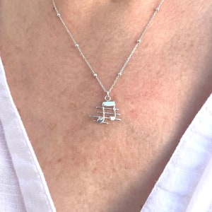 Sterling silver music note necklace, Music gift, Gift for music teacher, Music lover gift, Music jewelry, Birthday Gift For Her Him