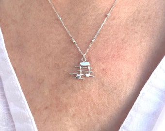 Sterling silver music note necklace, Music gift, Gift for music teacher, Music lover gift, Music jewelry, Birthday Gift For Her Him