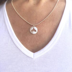 Sterling Silver Whale Tail Necklace: Beach Jewelry Gift