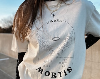 Umbra Mortis Hunt Athalar Shirt Crescent City Lunathion Book Boyfriend Tee SJM Merch