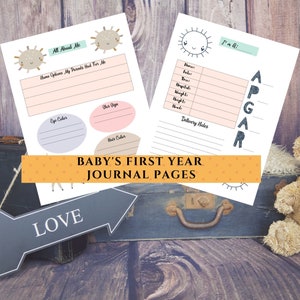 Baby Memory Book- Printable Baby Book- Baby's First Year Printable- INSTANT DOWNLOAD