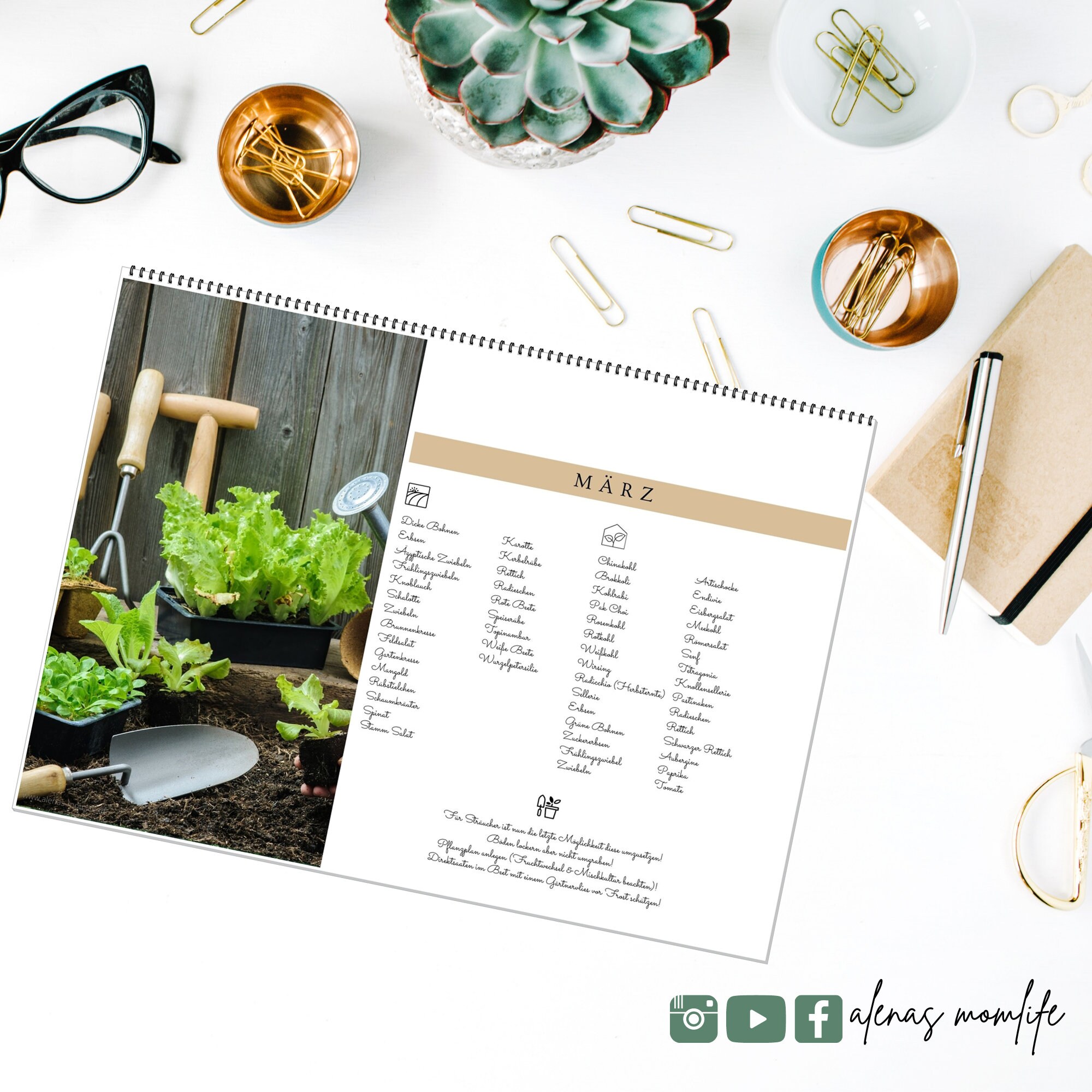 Aussaat & Gartenkalender Gemüsegartenplan Aussaatkalender | Etsy