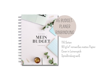 116 Seiten BUDGET PLANER - A5 Format mit SPIRALBINDUNG