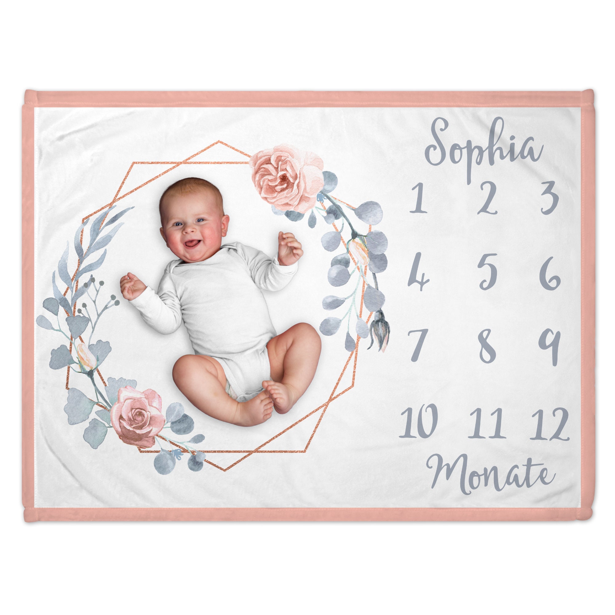 Neugeborenes Baby Meilenstein-Decke Milestone Fotos Baby Fotografie 