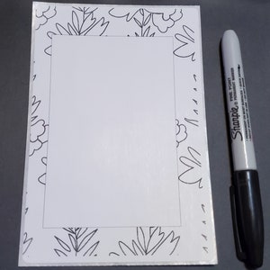 Author Signature Bookplate - Doodle Flower 1 Border - stack of 20 adhesive bookplates