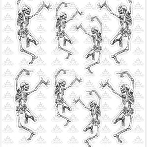 Skeleton Dance Print your Own Sticker Page Digital Download