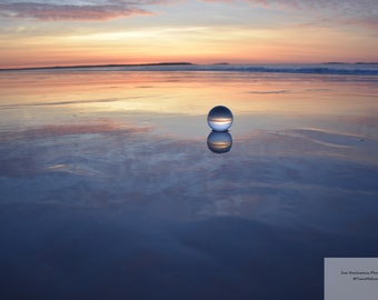 Batch of 2 Crystal Ball Beach Reflection / Digital Download / Digital Photo / Wall Art