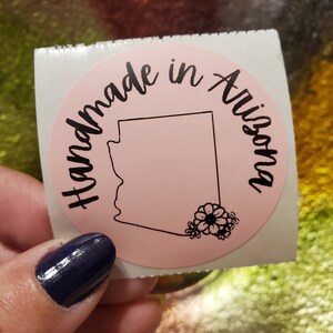 PNG Sticker Download – HANDMADE IN Arizona - Small Business Sticker - Thermal Printer Sticker Design