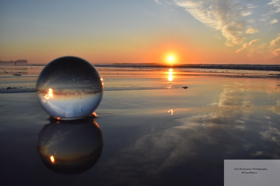 Batch of 2 Crystal Ball Beach Sunrise Reflection / Digital Photo / Wall  Art/ Digital Download