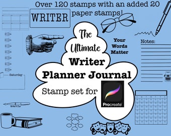 Ultimate Writer Planner Journal Brush Stamp set for Procreate
