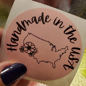 PNG Sticker Download - Handmade in the USA - Small Business Sticker printable download - thermal printer sticker design