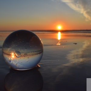 Batch of 2 Crystal Ball Beach Sunrise Reflection / Digital Photo / Wall Art/ Digital Download