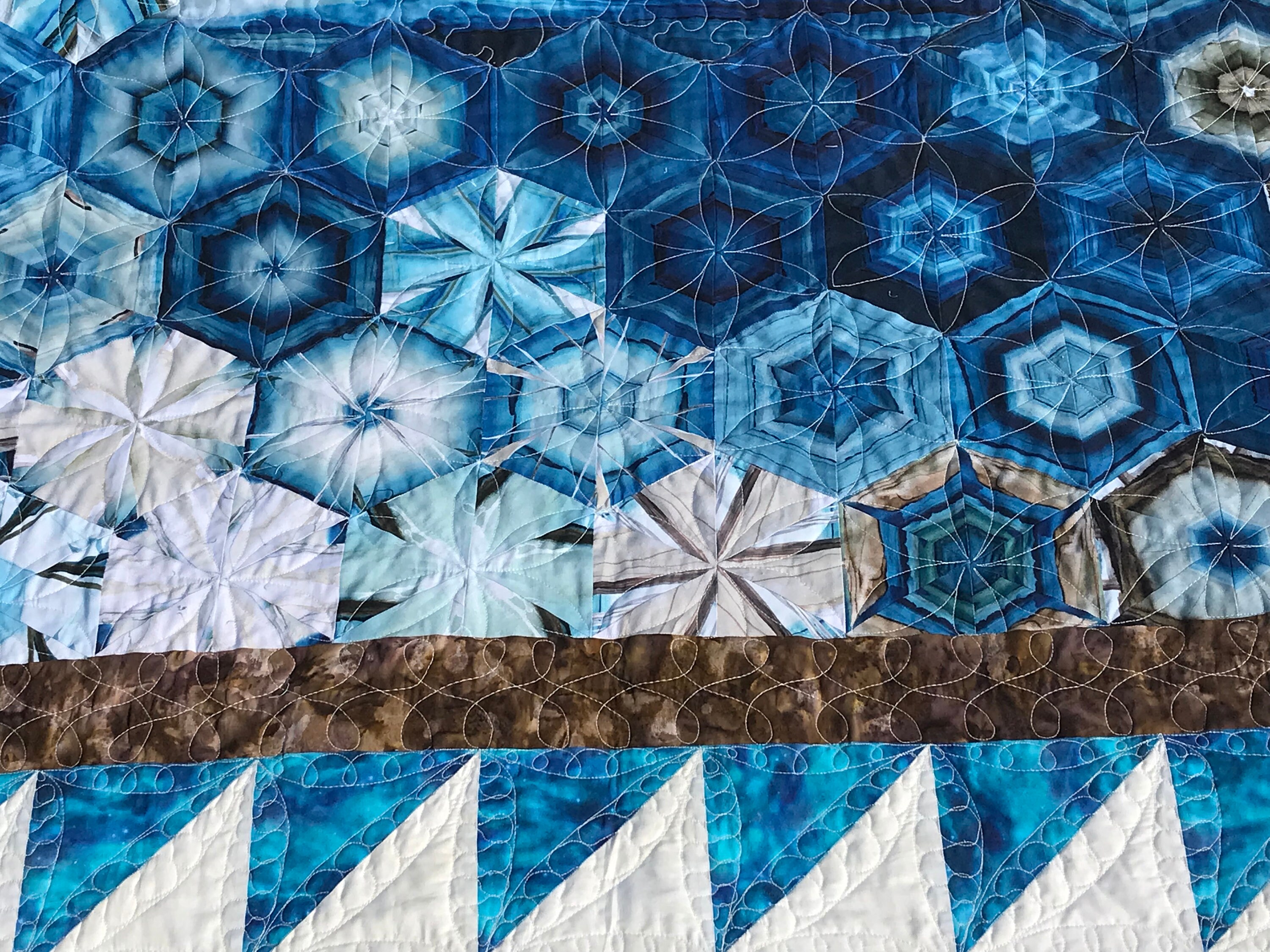 King Size One Block Wonder 'sail Boat' Handmade Quilt That
