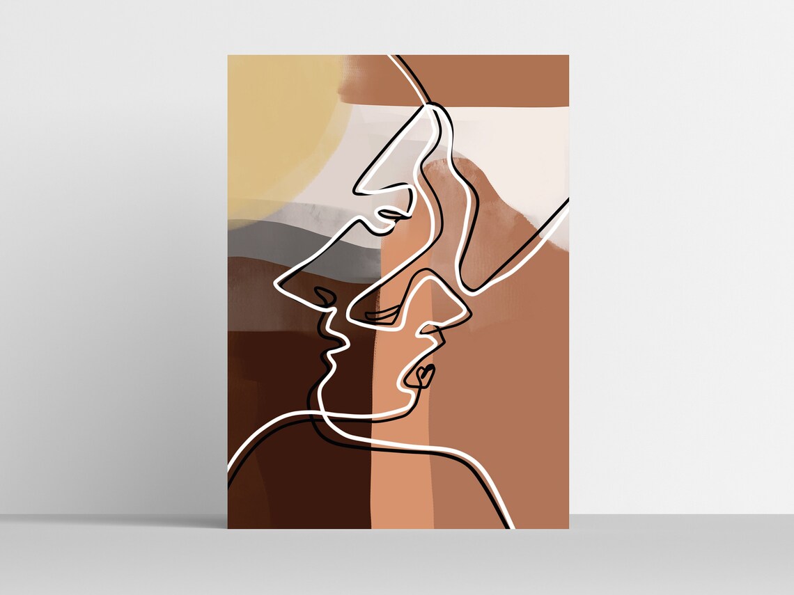 Abstract Modern Wall Art Line Art Wall decor Home Decor Etsy