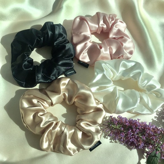 Scrunchie 100% Mulberry Silk 22momme Hair Ties Large  display picture 1