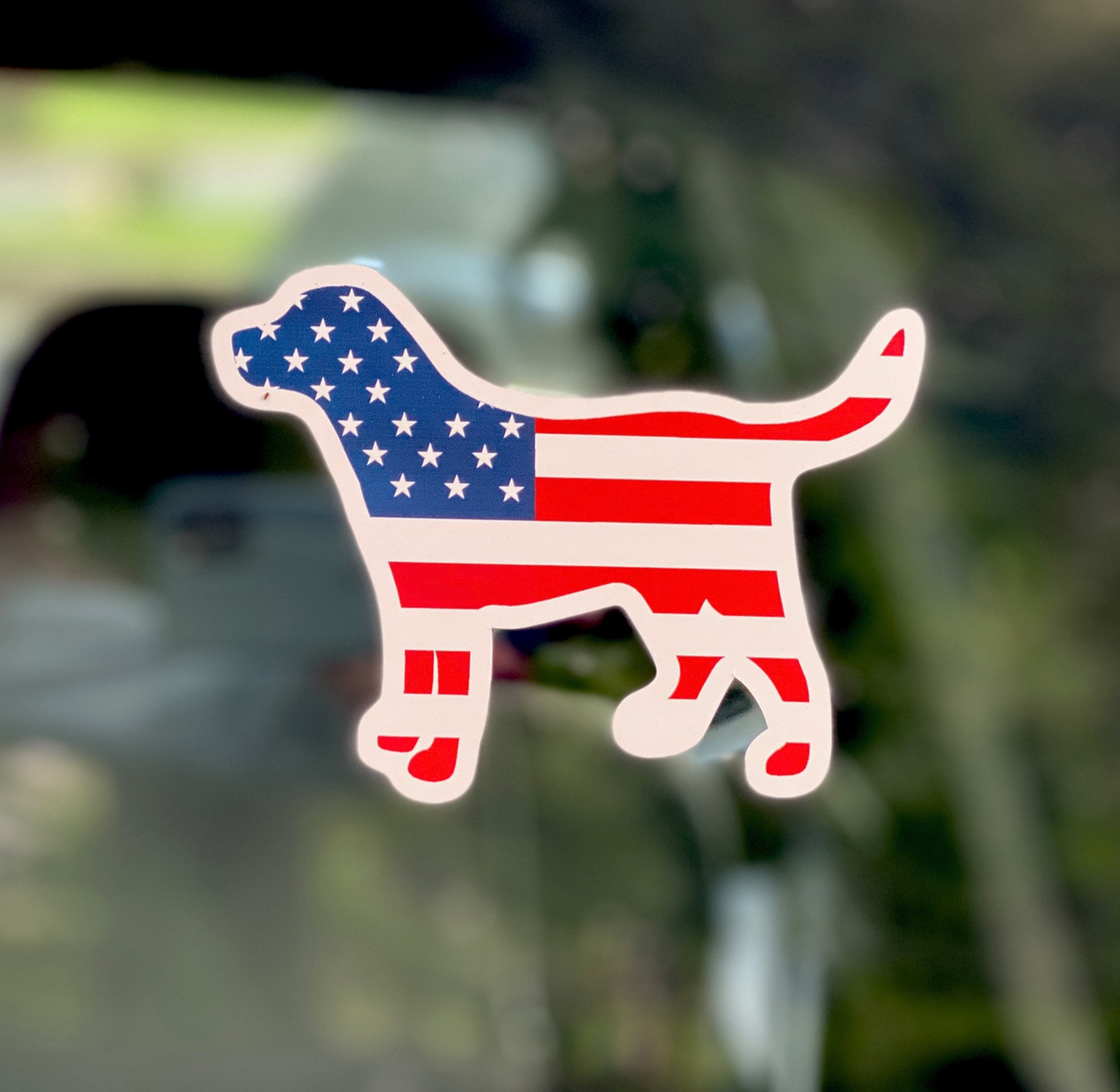 Window Decal | Lab | American Flag | Red White Blue | Car Decal