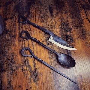Hand Forged Viking or Medieval Cutlery Set
