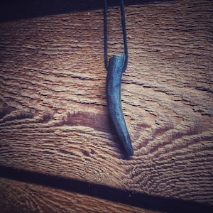 Hand Forged Dragon&#39;s Tooth Pendant/Fantasy Pendant/Forged Fantasy Pendant/Dragon Pendant