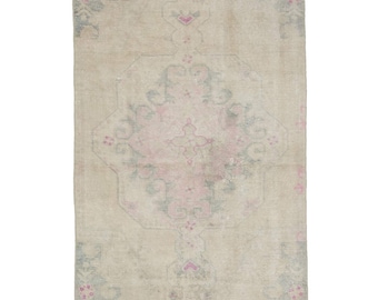 ヴィンテージ ウォッシュド アウト トルコ ラグ 3.8 x 7.0 フィート