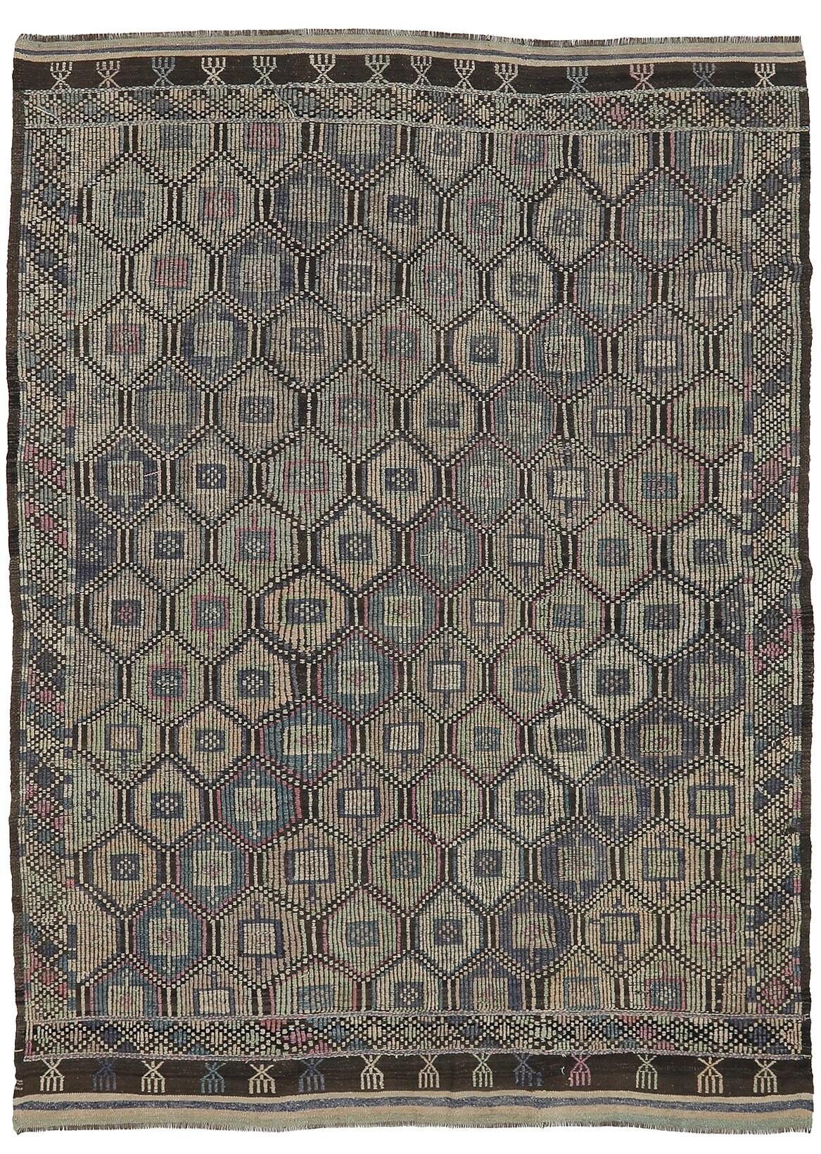 ヴィンテージ刺繍トルコキリムラグ - 6.1 x 8.10 - Etsy 日本