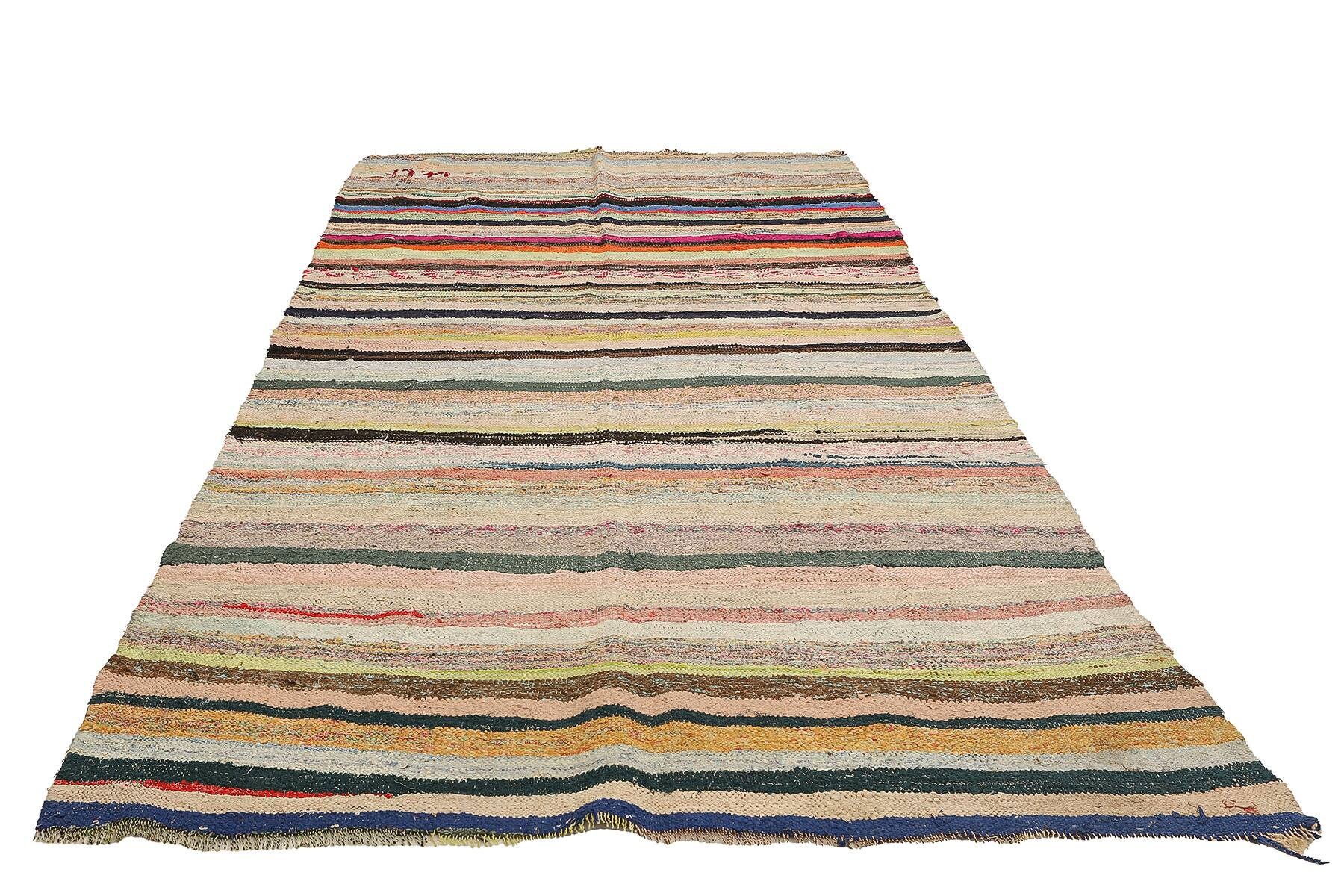 Striped Vintage Decorative Rag Rug - 5.8 X 10.0 - Etsy