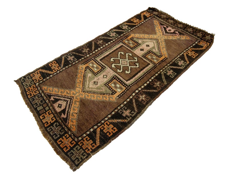 Vintage Mini Decorative Turkish Rug 1.9 x 3.4