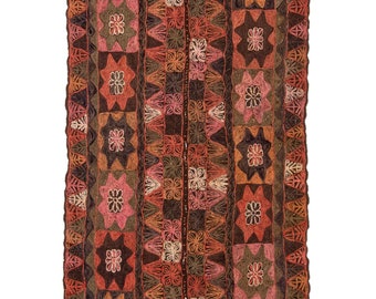ヴィンテージ刺繍トルコキリムラグ 5.5 x 10.6 フィート - Etsy 日本
