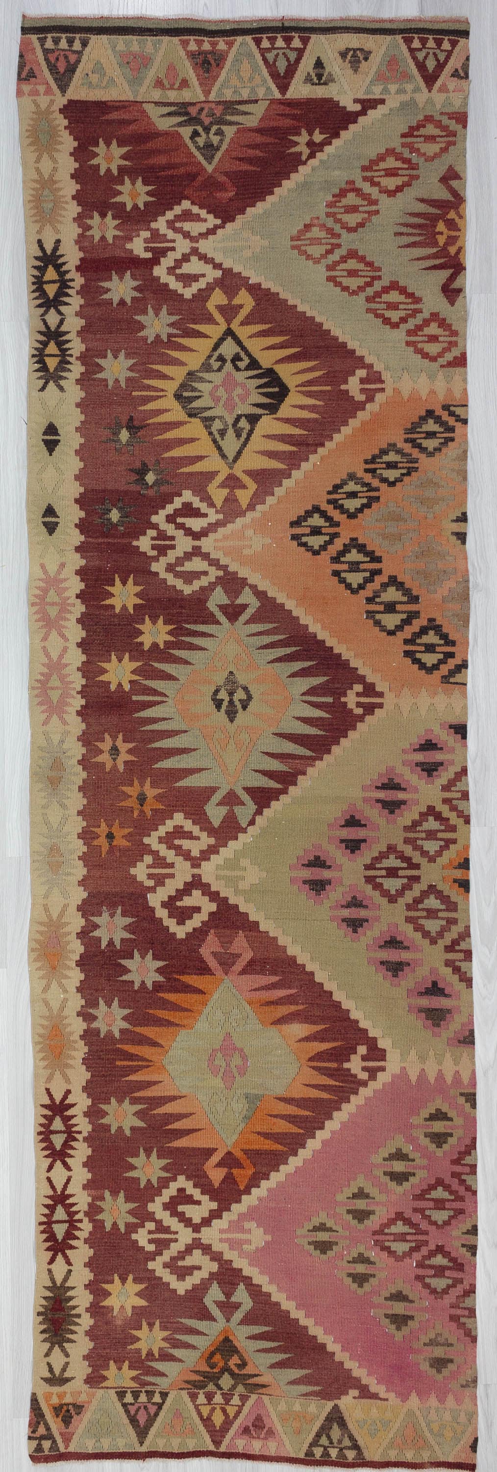 （訳ありセール 格安） 10.6 X 3.3 Runner Kilim Turkish Decorative Vintage Ft Etsy - ラグ・カーペット